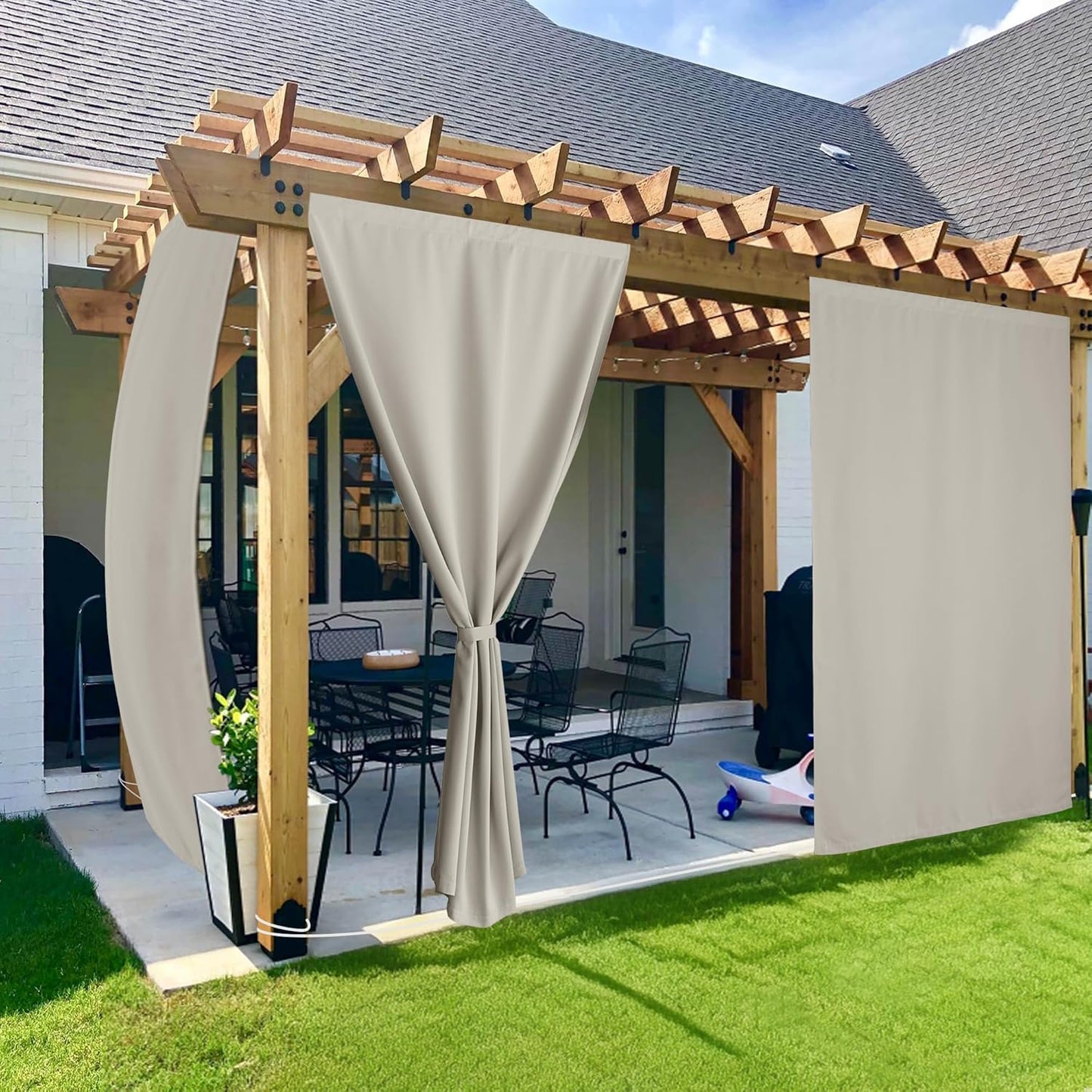 NICETOWN Outdoor Curtains for Patio Waterproof Sun Shades