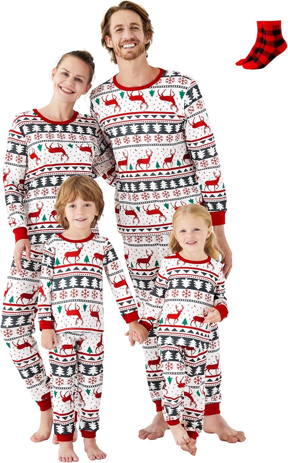 Matching Christmas Pajama Sets with Socks for Family Fun