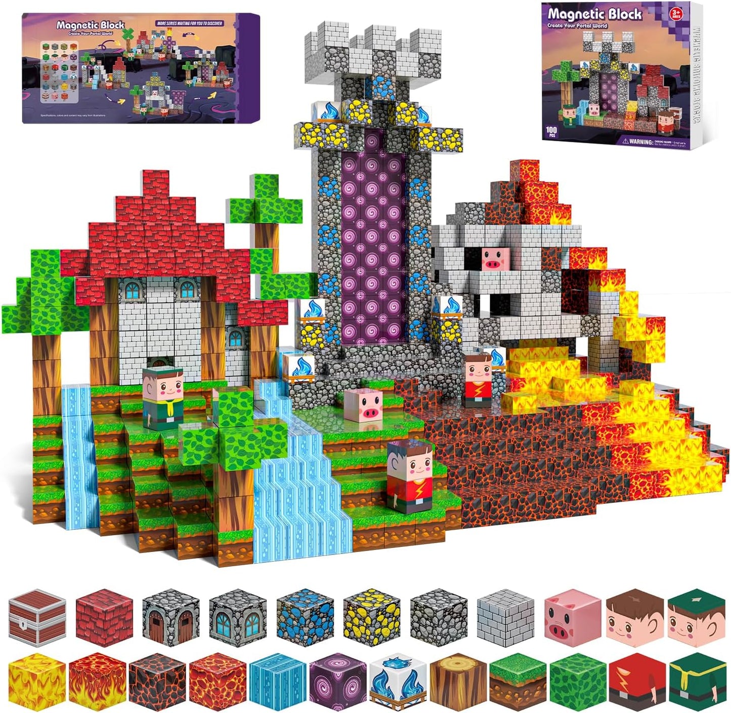 100PCS Magnetic Blocks for Kids - Fun Building Toy Set