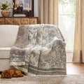 Boho Floral 100% Cotton Blanket for Cozy Rustic Decor