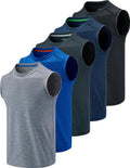 Men's Stretch Cool Dry Muscle Tank Tops Pack of 5 - Performance Fit