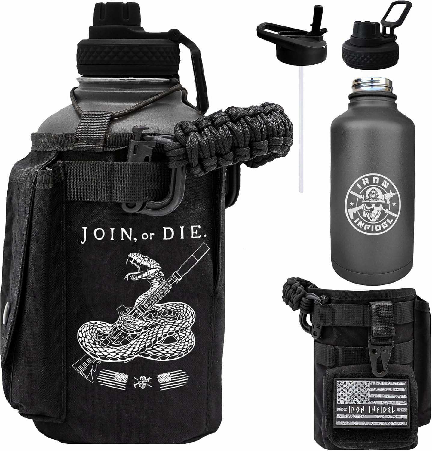 Iron Infidel Battle Bottle - Rugged 64 oz Insulated Water Jug