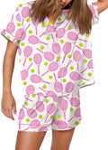 SHESHOW Pajamas for Women Satin Button Down Short Sleeve Set