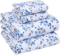 California King Cotton Percale Sheet Set 4-Piece - Floral Softness