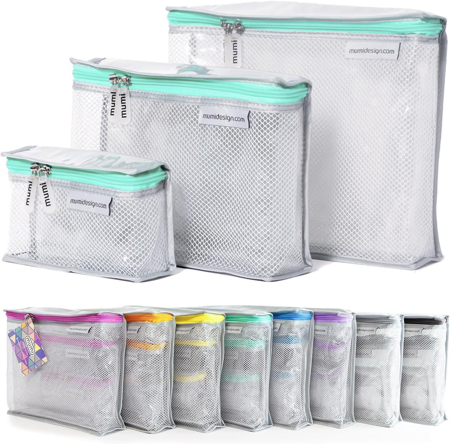MUMI Travel Toiletry Bag Set of 3 for Women - Clear TSA Approved