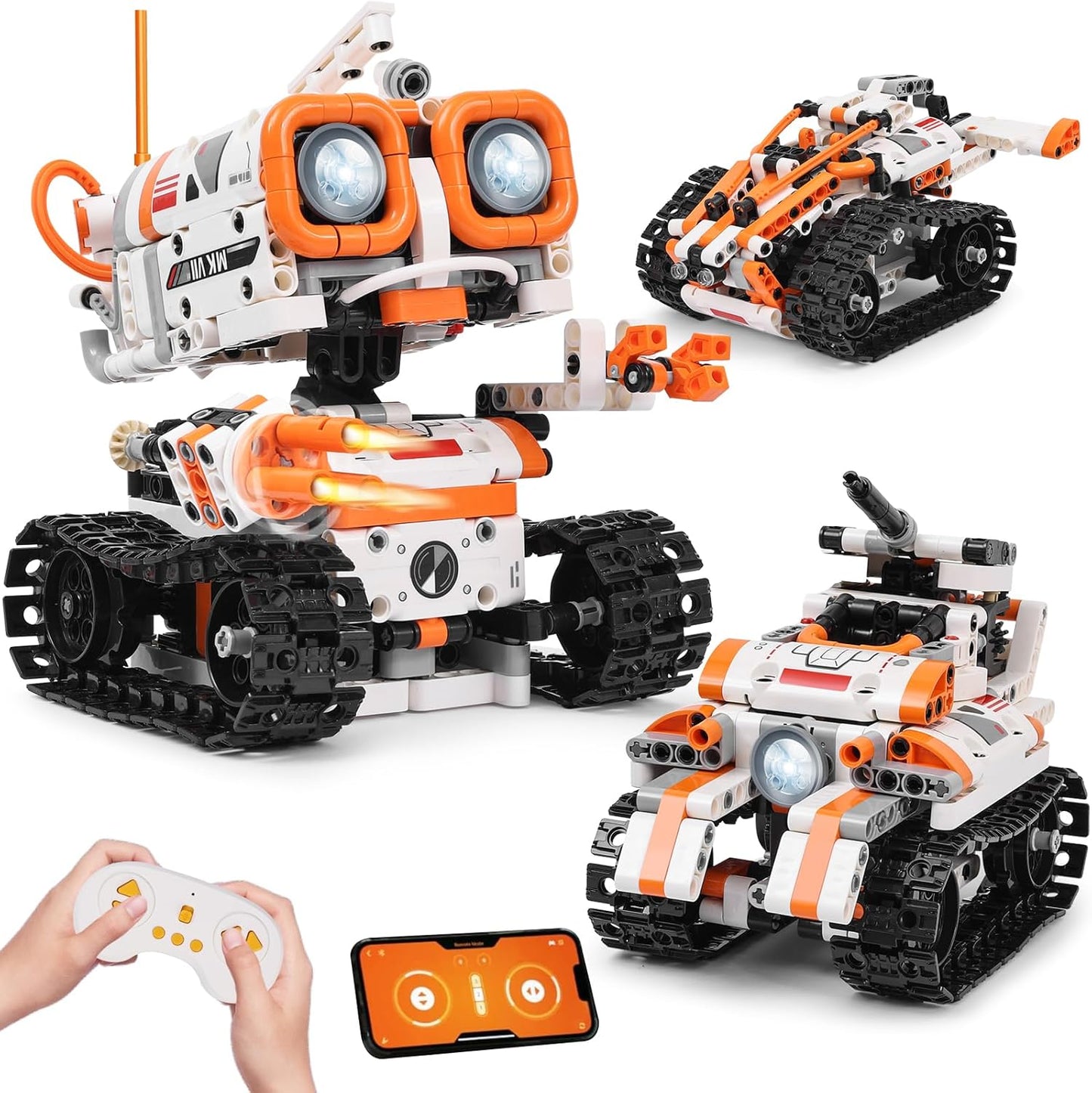 3-in-1 STEM Robotics Kit: Remote/APP/Voice Control for Kids 8-14