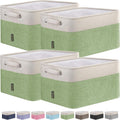Fabric Storage Bins 4 Pack Green 15in x 11in x 9.5in - Linen Shelf