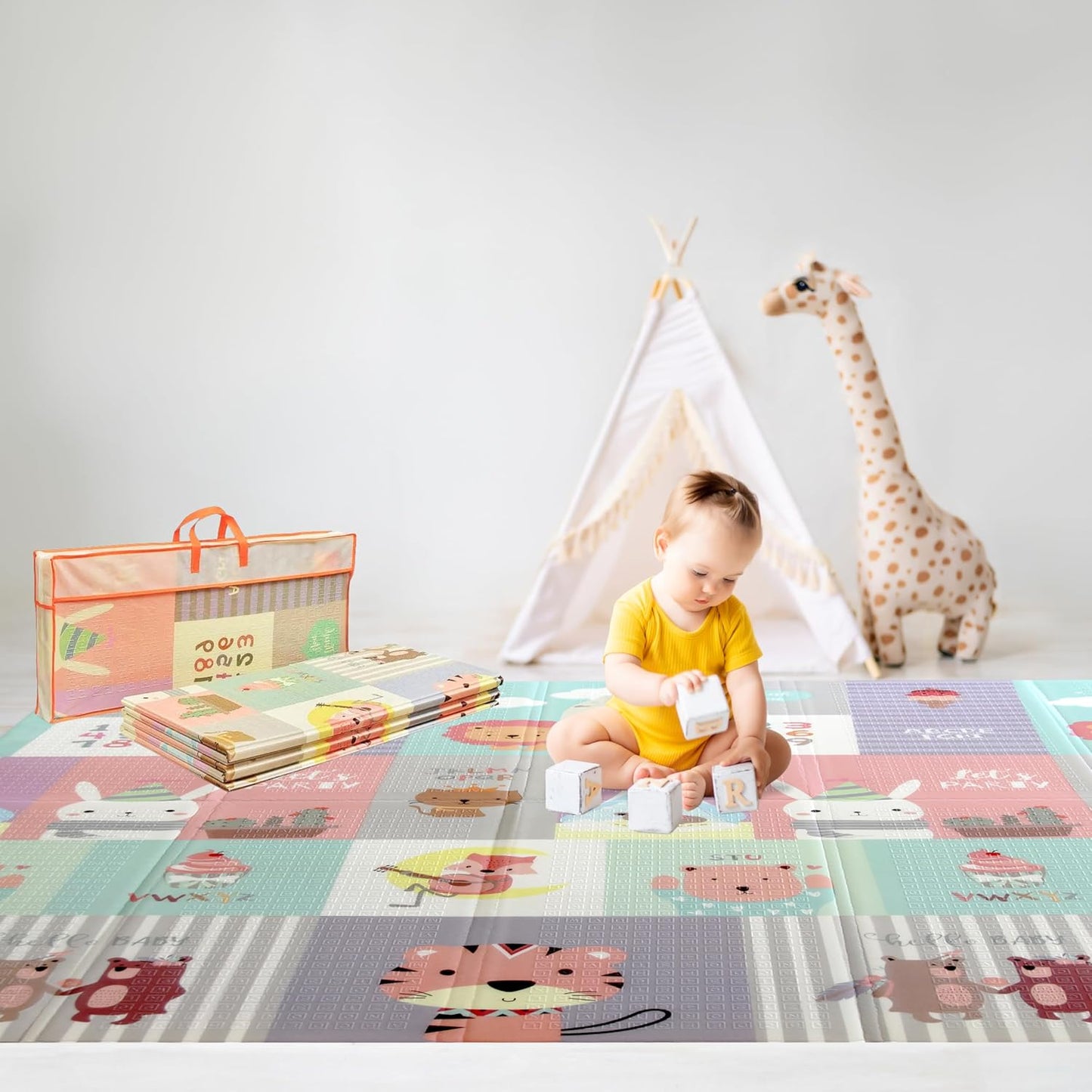Foldable Baby Play Mat for Infants - Non-Toxic and Waterproof