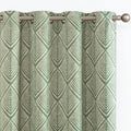 jinchan 80% Blackout Curtains 63 in Panels - Geometric Sage Green