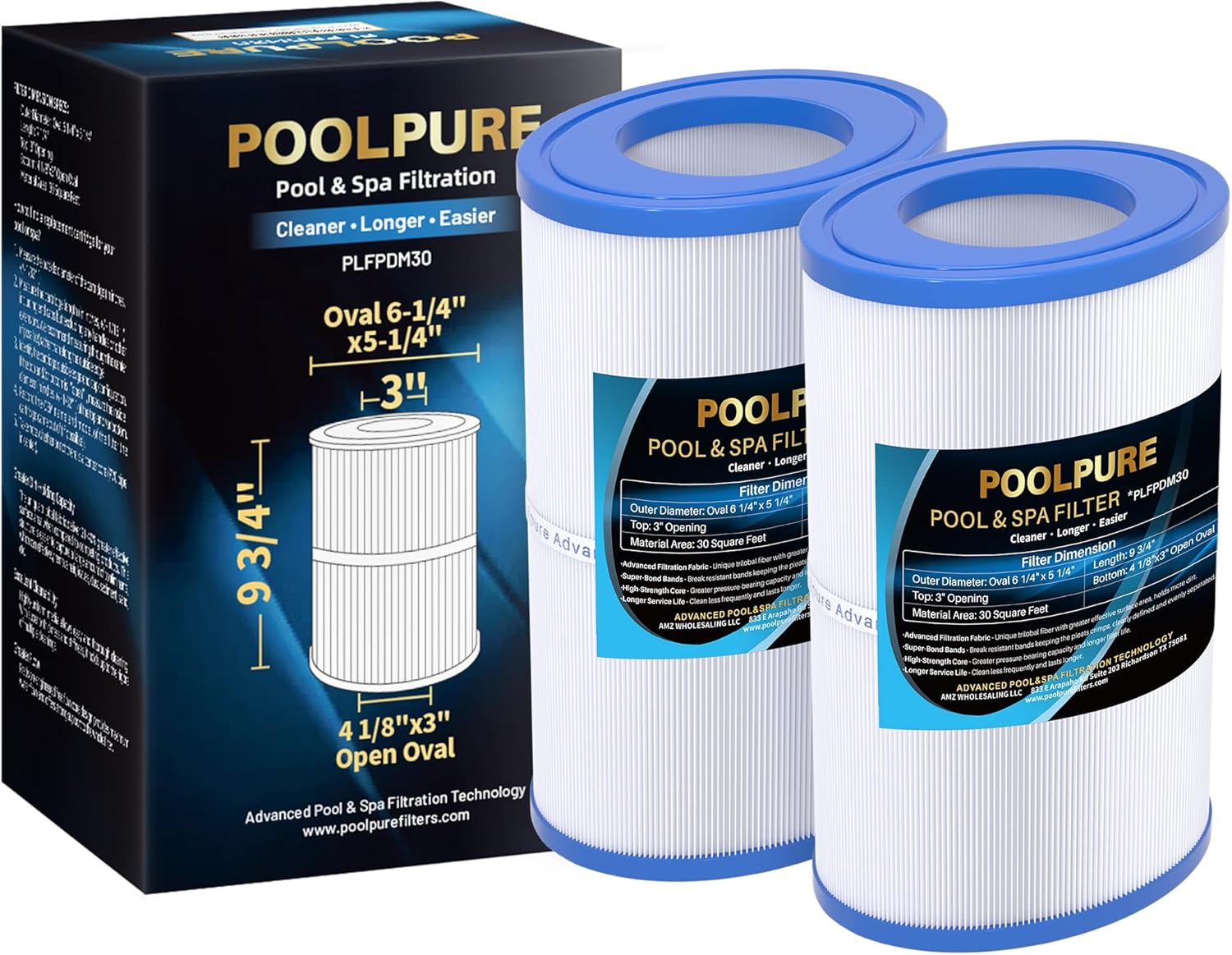POOLPURE Oval Filter Spa Filter PDM30 for Dream Maker Hot Tubs