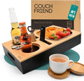 D&D Living Couch Caddy Bamboo Console - Anti-Spill Sofa Tray