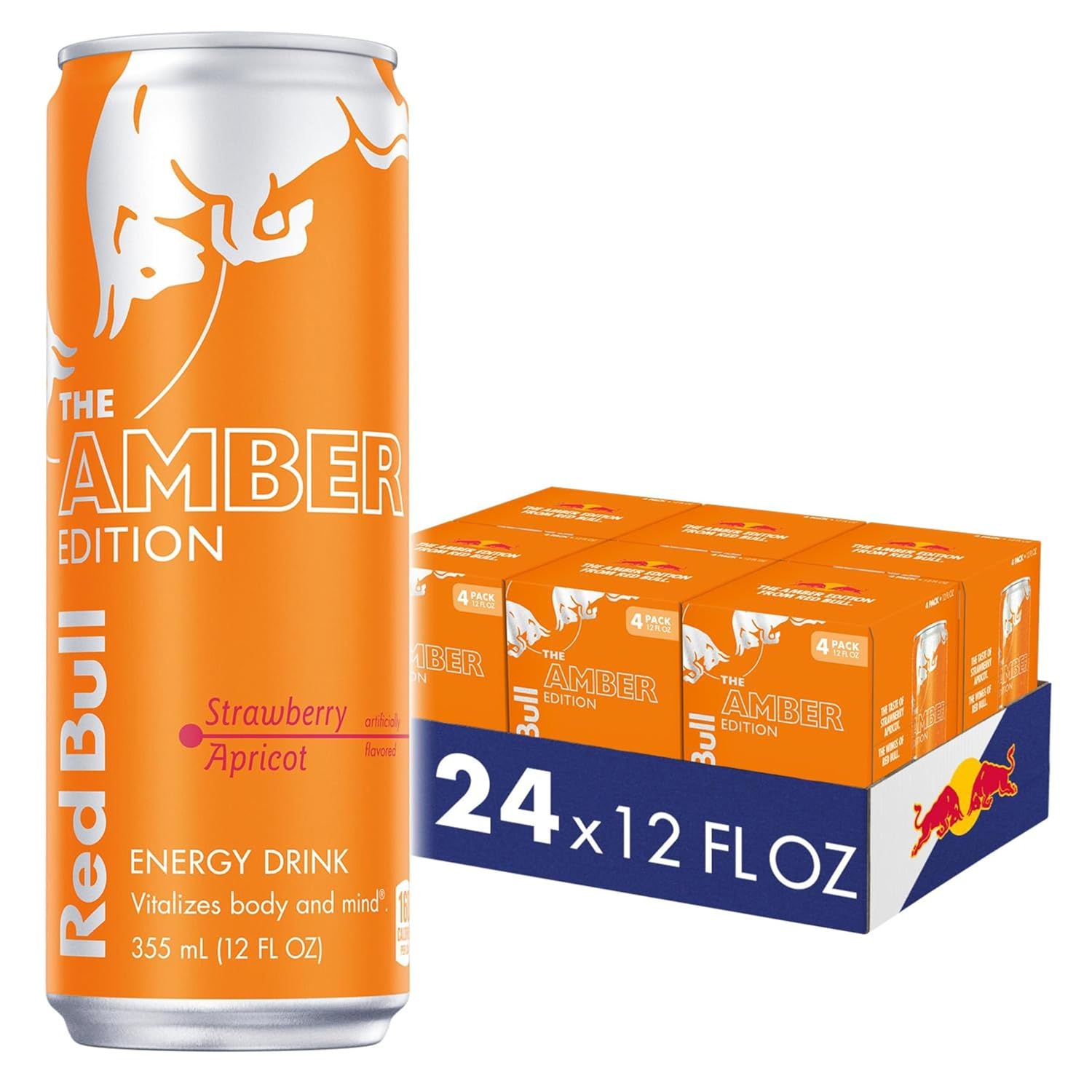 Red Bull Amber Edition Energy Drink with Strawberry Apricot Flavor