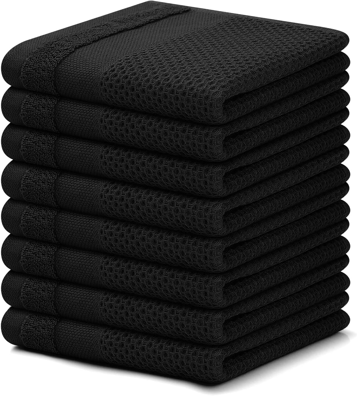 Fast Drying Waffle Weave Dish Cloths - 100% Cotton, 8 Pack