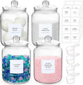 4 Pack Glass Jars with Lids and Labels - Stylish Laundry Storage