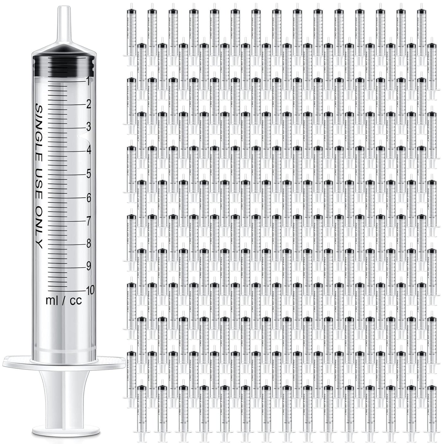 200 Pcs 10 ml Plastic Liquid Measuring Syringes for Various Uses