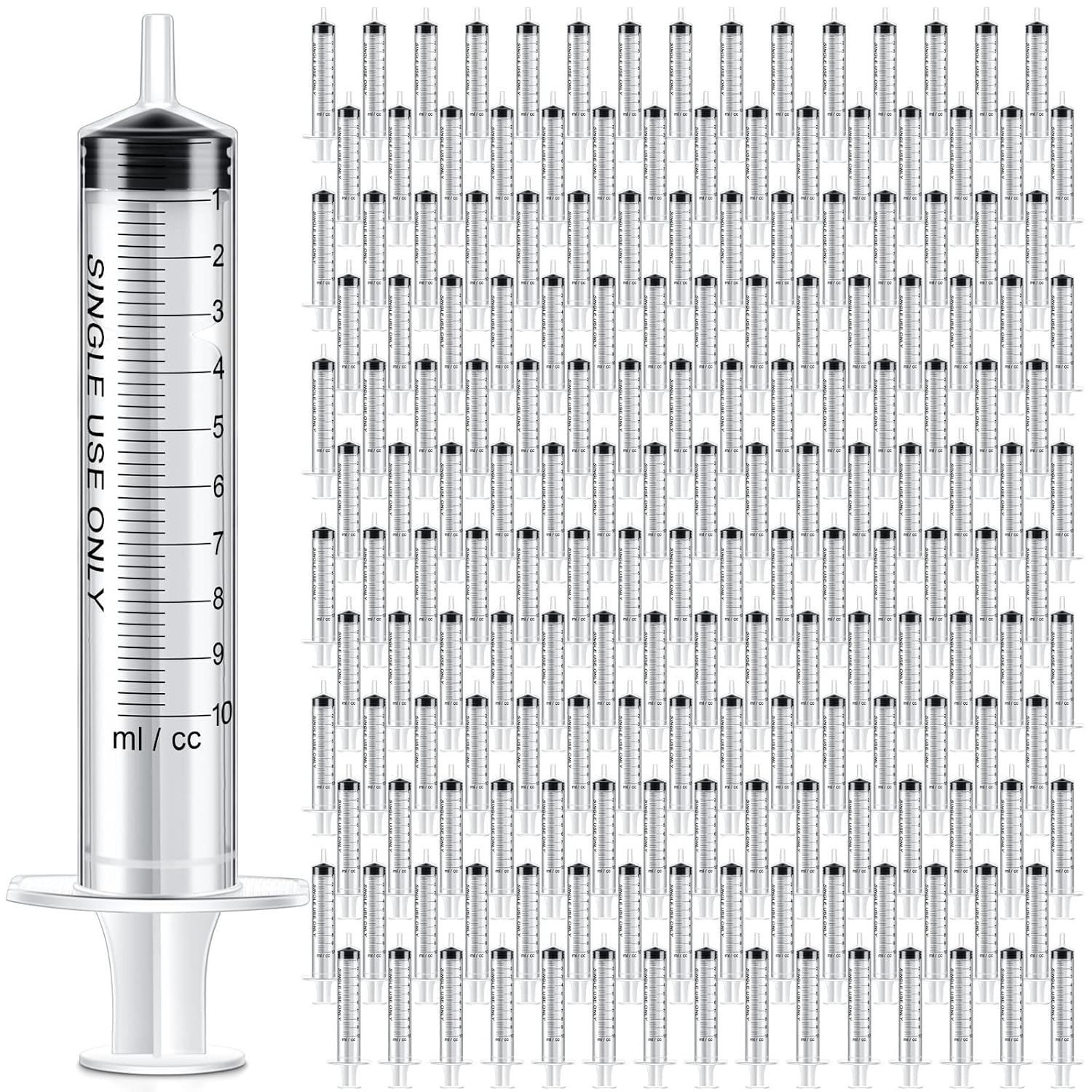 200 Pcs 10 ml Plastic Liquid Measuring Syringes for Various Uses