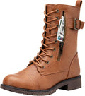 Vepose Women's Combat Boots Mid Calf with Card Knife Pocket