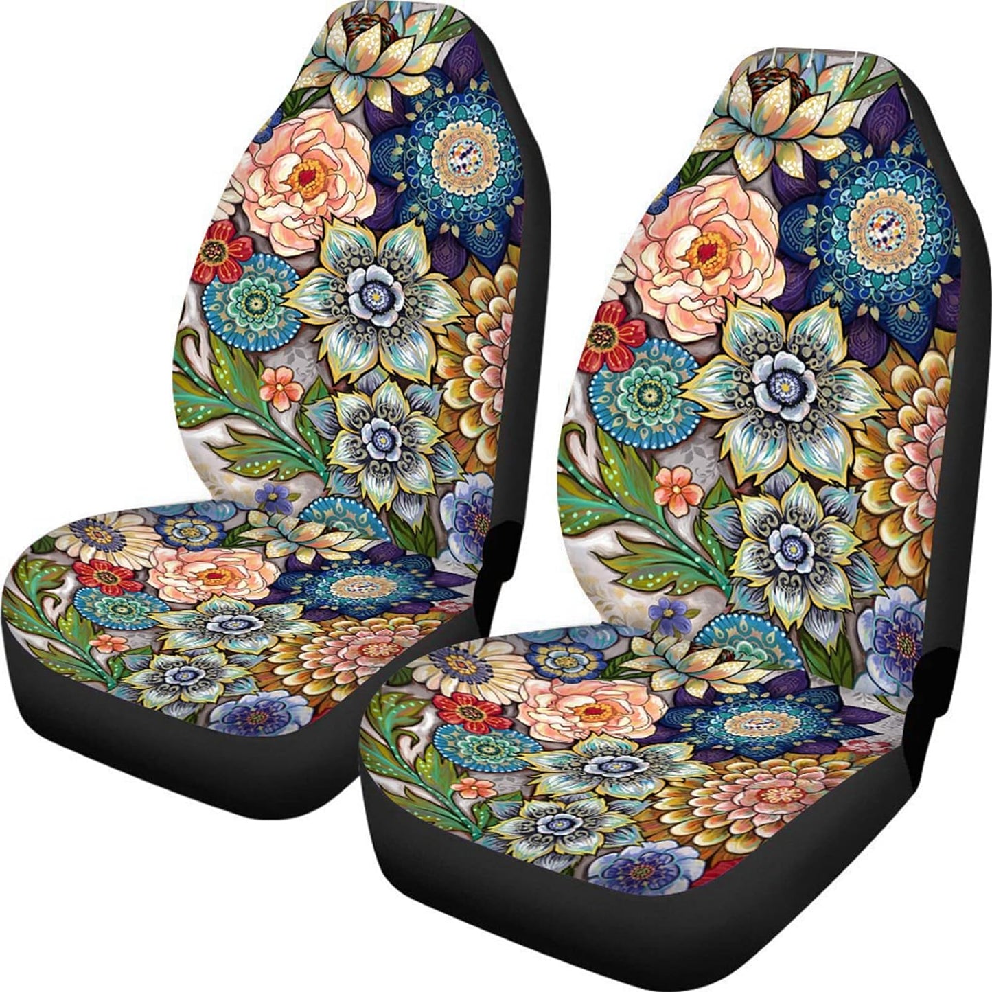 Colorful Boho Floral Car Seat Covers - TOADDMOS