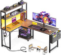 ODK 53 in L Shaped Desk with LED Lighting - Reversible Gaming Desk