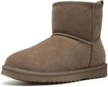 Genuine Suede Mini Boots for Women - Warm Fuzzy Snow Boots Shoes