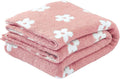 Ultra Soft Cozy Pink Sunflower Knitted Throw Blanket for Comfort