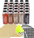 Glass Spice Jars 25 Pack 8 oz Square Bottles with Labels - Organized