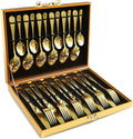 Gold Silverware Set OGORI 24-Piece Gold Forged Stainless Steel