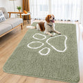 Smiry Dog Door Mat Sage Green 59x35 in - Absorbent Chenille Mud