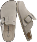 Women's Genuine Suede Slip-On Clogs with Memory Foam - Wide Fit