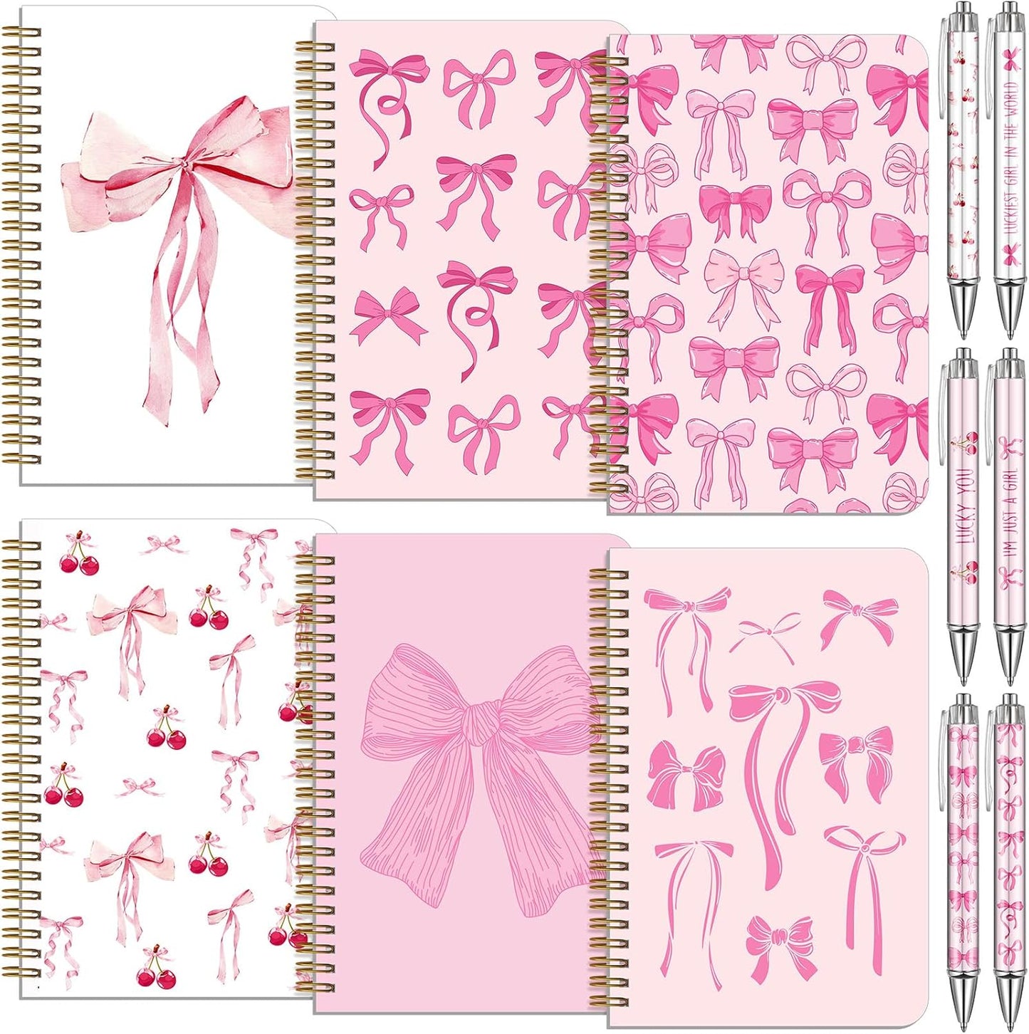 Cute Spiral Notebook Set with Retractable Pens - Resurhang