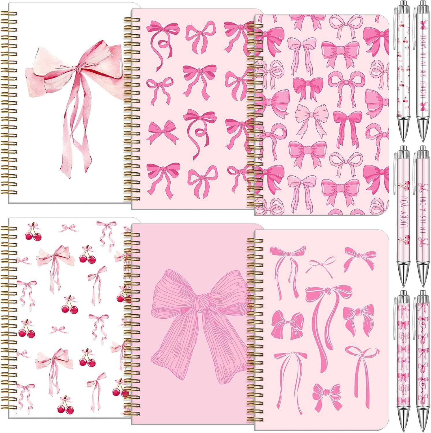 Cute Spiral Notebook Set with Retractable Pens - Resurhang
