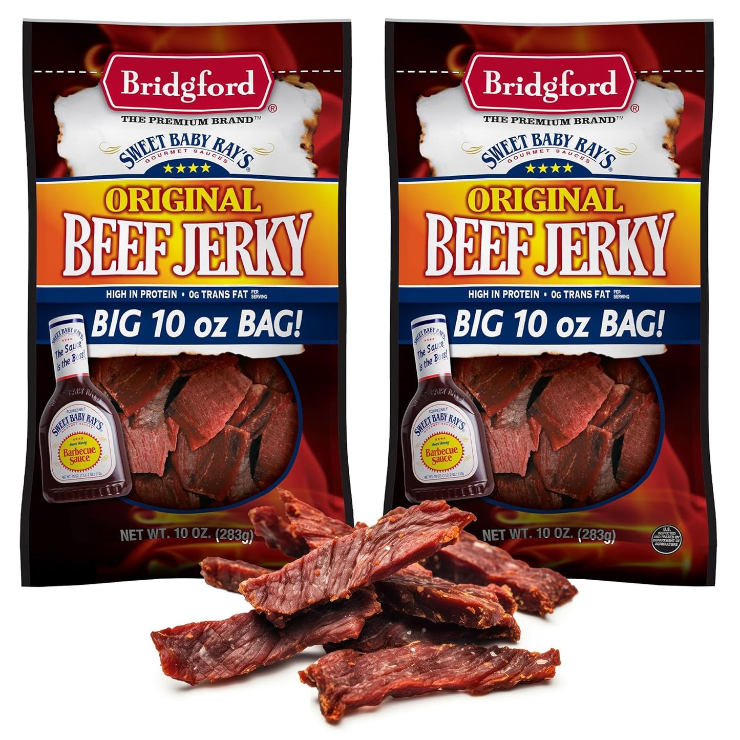 Bridgford Sweet Baby Rays Beef Jerky Original - High Protein Snack