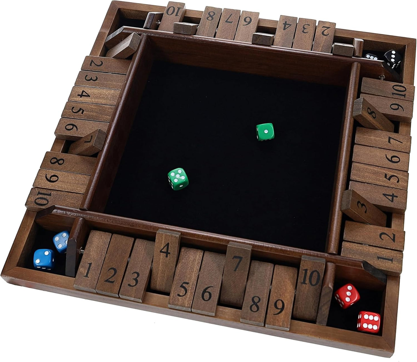 Shut The Box Wooden Board Game for 1-4 Players, 14 inch Fun