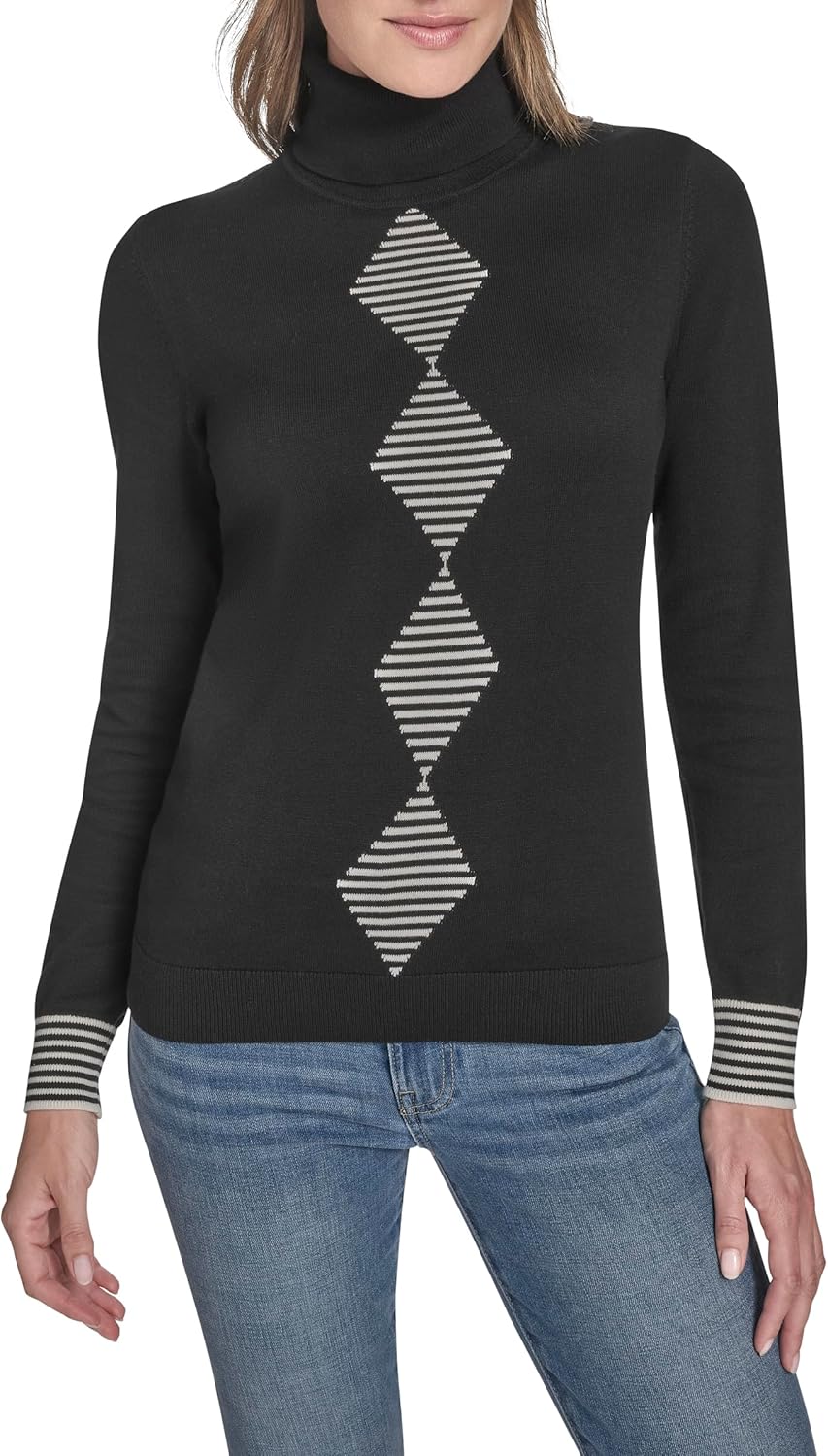 Tommy Hilfiger Womens Long Sleeve Cotton Turtleneck Sweater