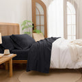 BESTOUCH Washed Cotton Linen Feel Sheet Set Queen - Soft, Deep Pocket