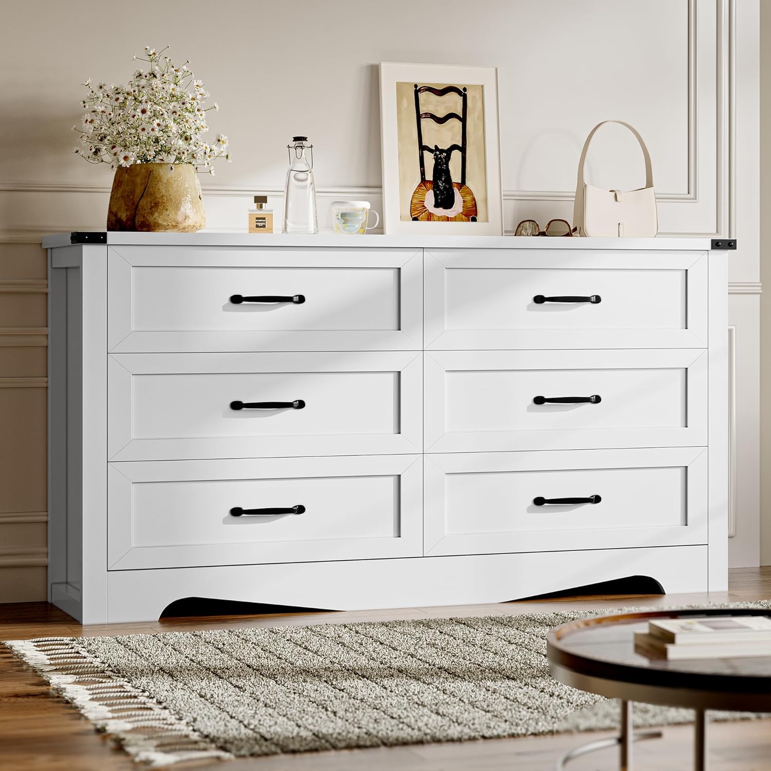 Modern 6-Drawer Dresser for Bedroom and Living Room Storage