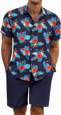 Men's Summer Beach Linen Texture Shirt and Shorts Set - Breathable Fit