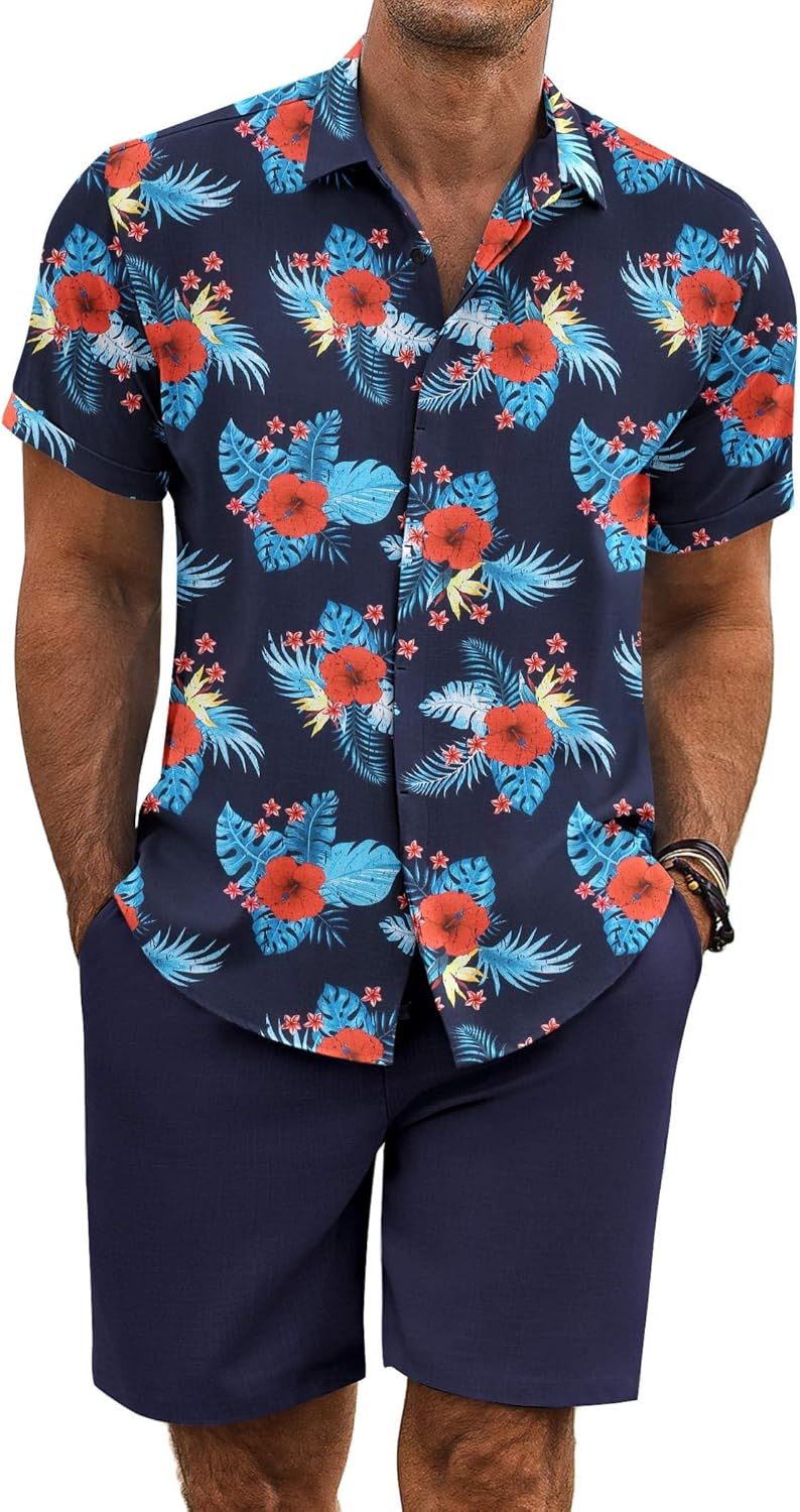 COOFANDY Men's Summer Beach Outfits for Vacation and Relaxation