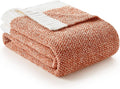 Snuggle Sac Orange Fall Blanket Twin Size 60x80 - Oversized Cozy Knit