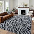 Fluffy Rugs for Living Room 6x9 Ft Zebra Black and White - Soft Large
