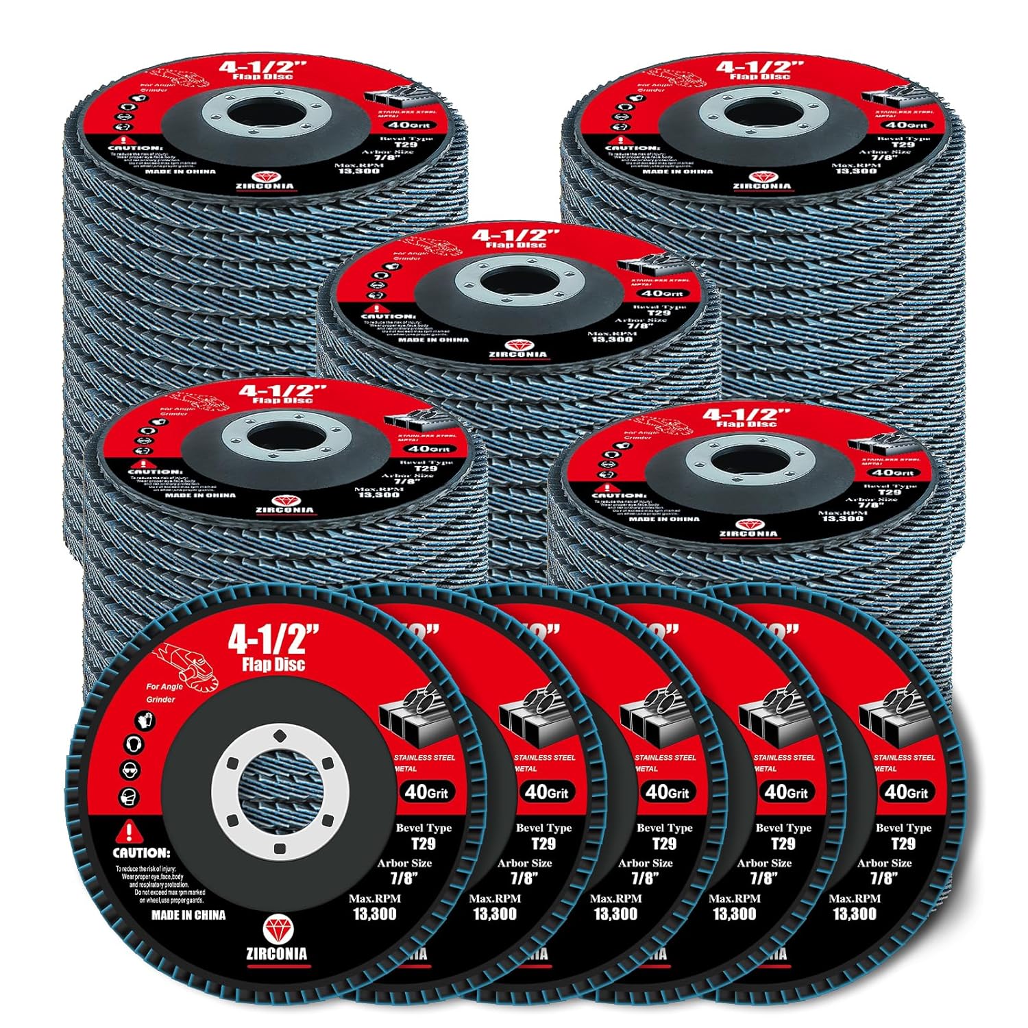 60 Pack Flap Discs 40 Grit for Angle Grinder - Versatile Grinding