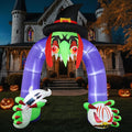 Popblow Halloween Inflatable 11ft Witch Archway - Lighted Yard Decor