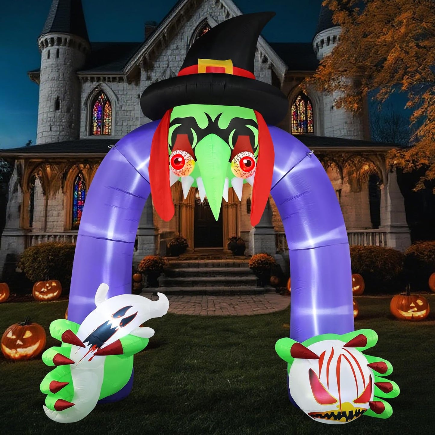 Giant 11Ft Tall Creepy Witch Archway for Halloween Decor