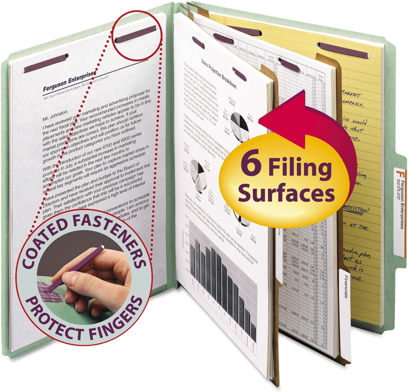 Smead Pressboard Classification File Folder with SafeSHIELD Fasteners