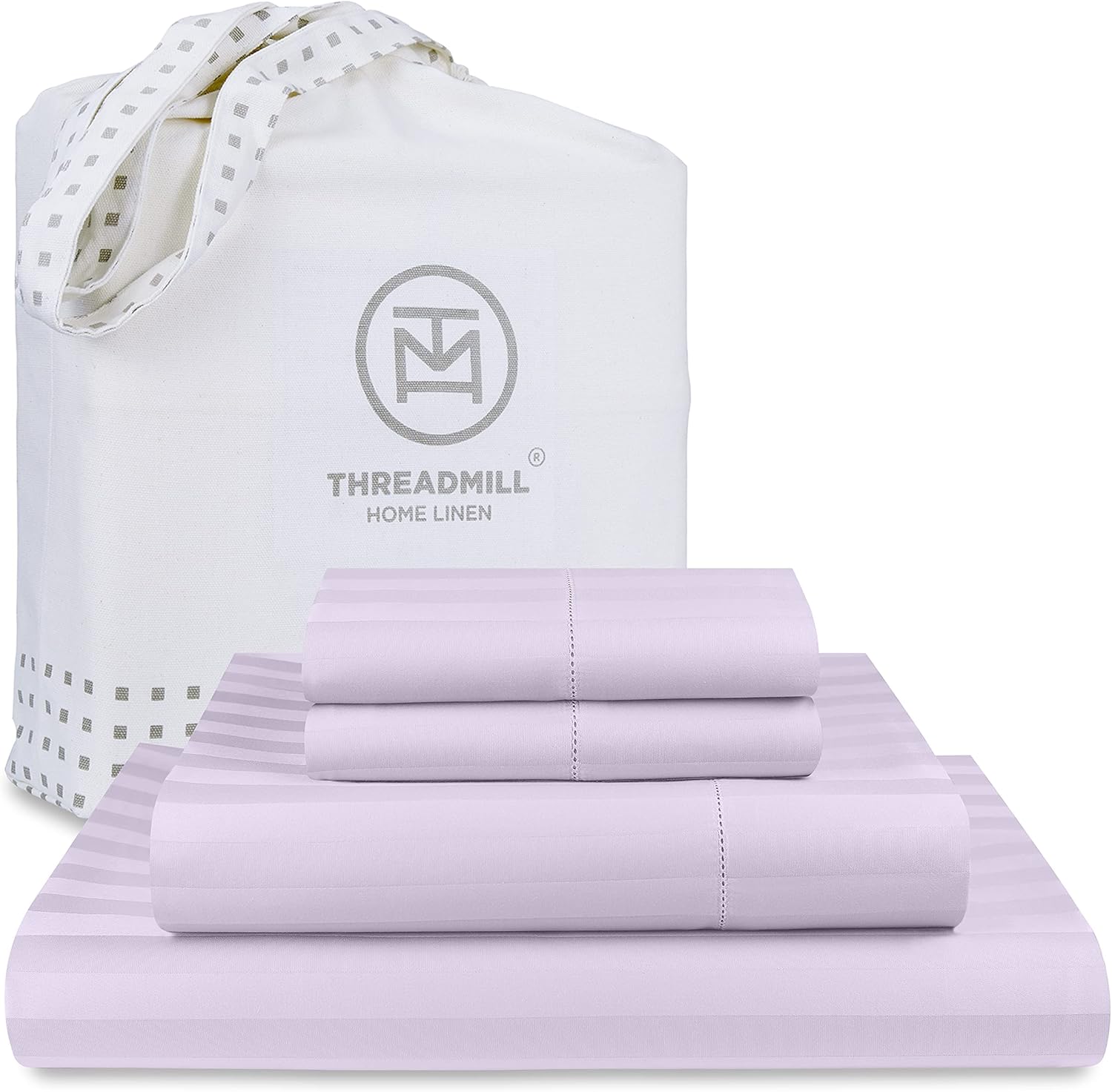 Threadmill 500 Thread Count King Size Damask Stripe Sheet Set