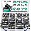 125PCS Cable Clamp Assortment Kit - Cushioned Stainless Steel Clamps