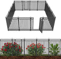 Decorative Garden Fence Metal Dog Fence Outdoor 36ft 40in - No-Dig