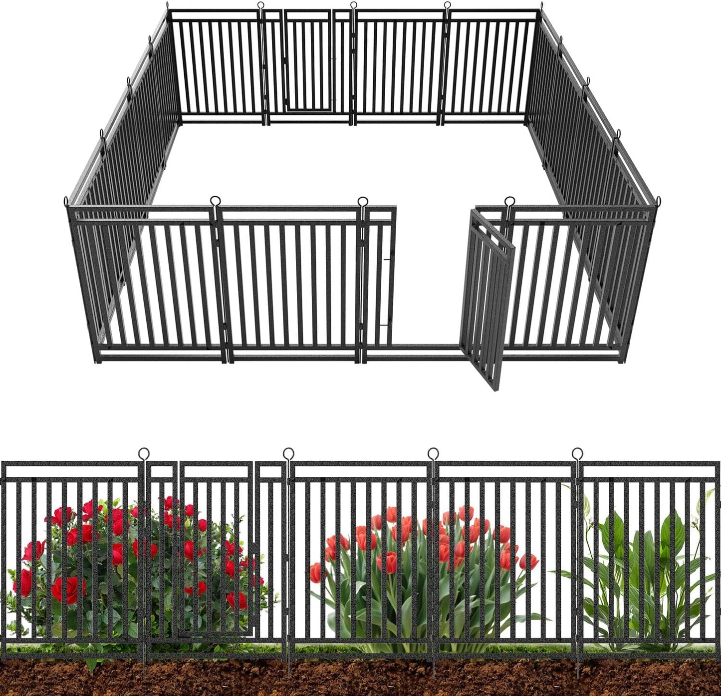 Decorative Garden Fence Metal Dog Fence for Outdoor Spaces