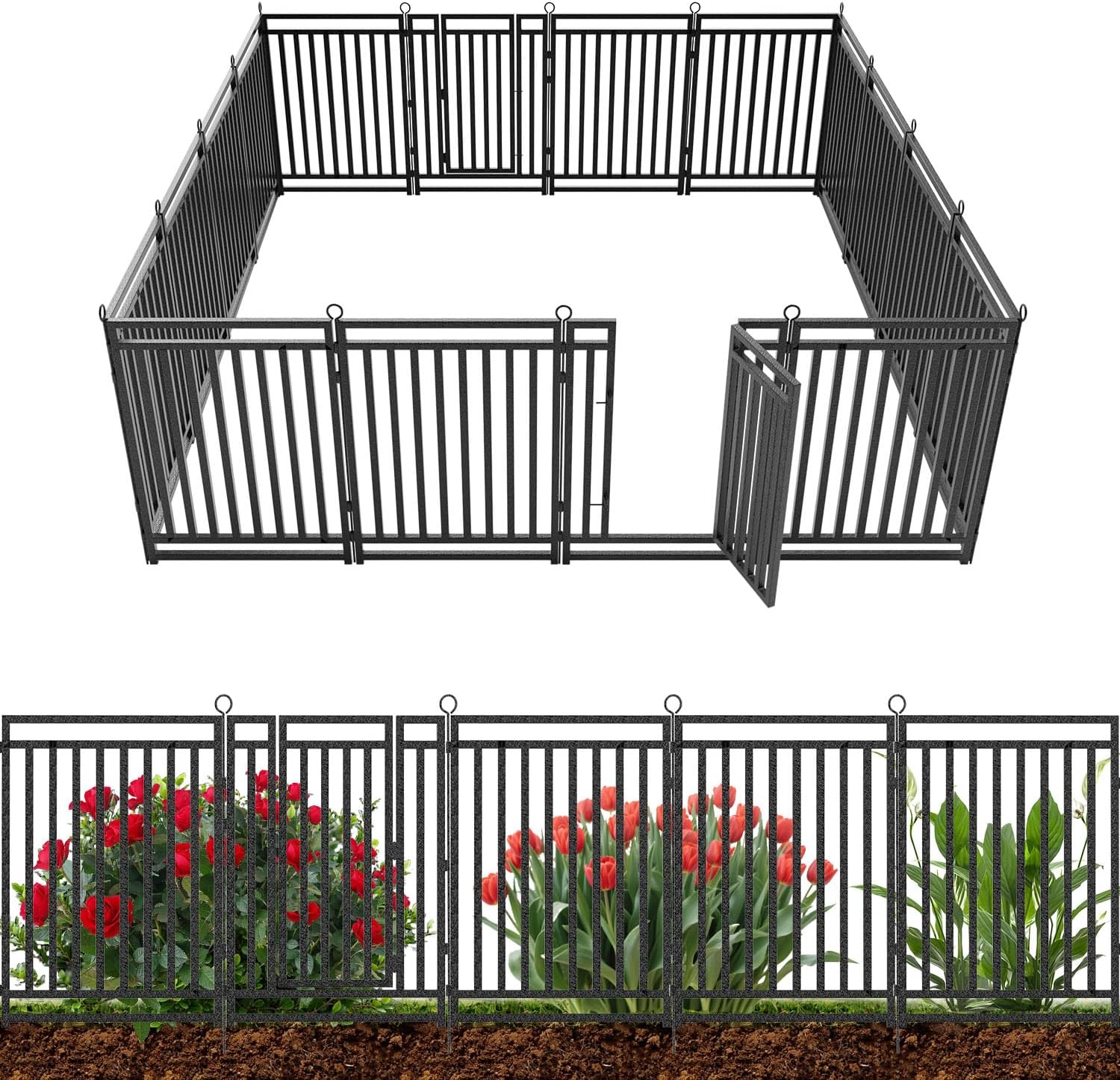 Decorative Garden Fence Metal Dog Fence for Outdoor Spaces