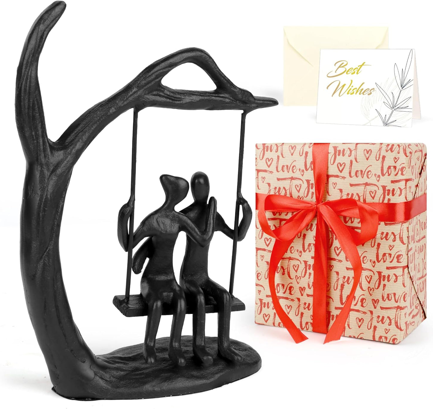 Romantic Couple Statue Gift Set for Anniversary and Birthday